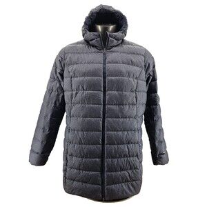 Eddie Bauer Womens 2XL EB650 Down Jacket Gray Hooded Quilted Puffer Full Zip